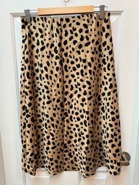 Leopard Print Midi Skirt